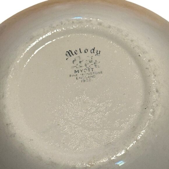 Vtg Myotts Melody England x5 rose decor blue copper print transferware, France c - Picture 7 of 14